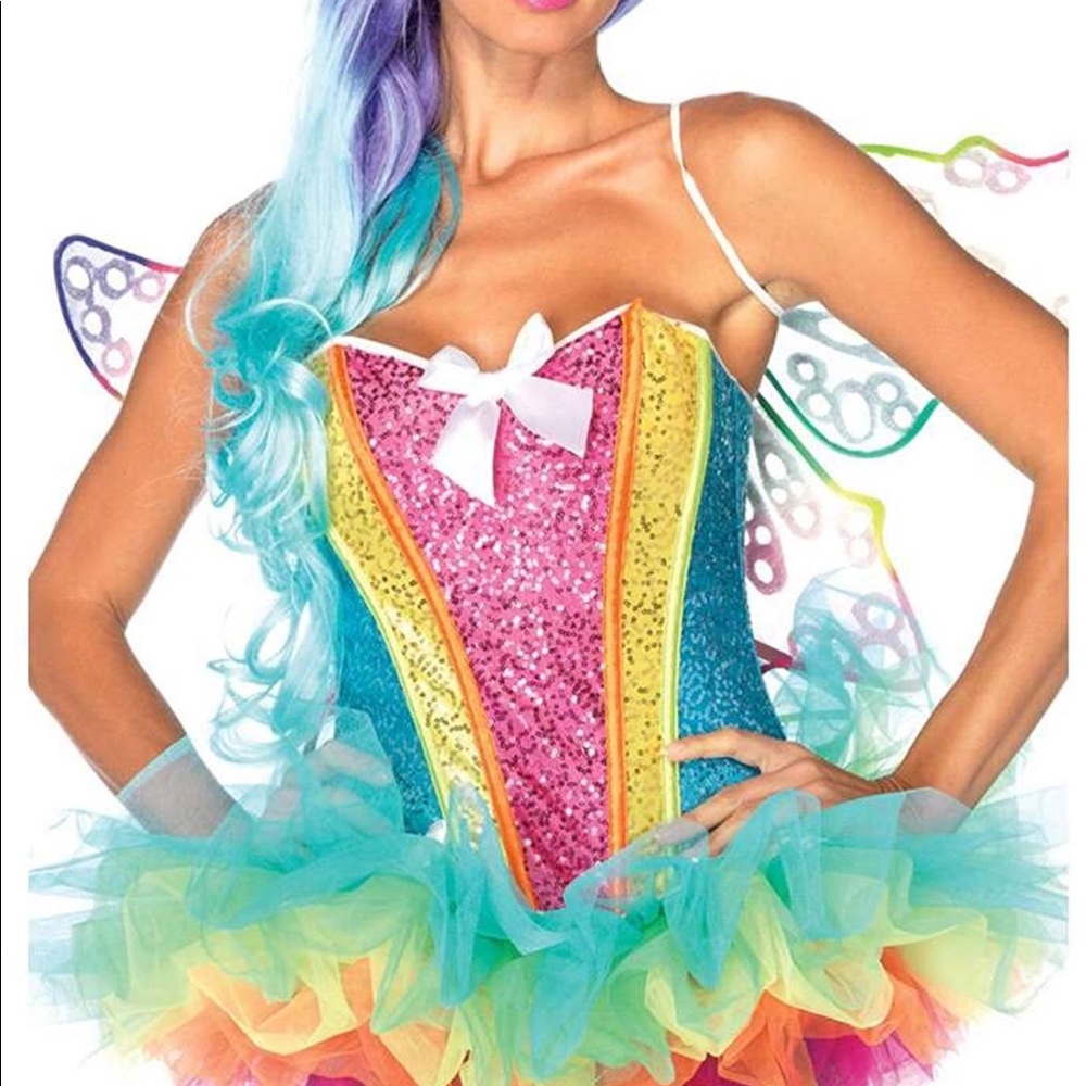 Sequin rainbow corset